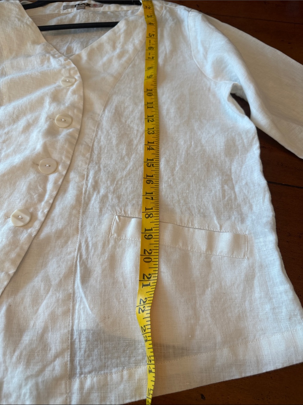 NWOT Flax White Linen Button-Front V-Neck Jacket– small (371) - Picture 12 of 12